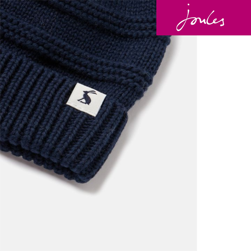 Joules Pom Pom Knitted Hat - French Navy-1